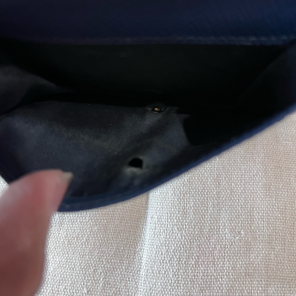 Prada Navy Blue Saffiano Leather Card Wallet with Gold Hardware - Picture 4 of 10